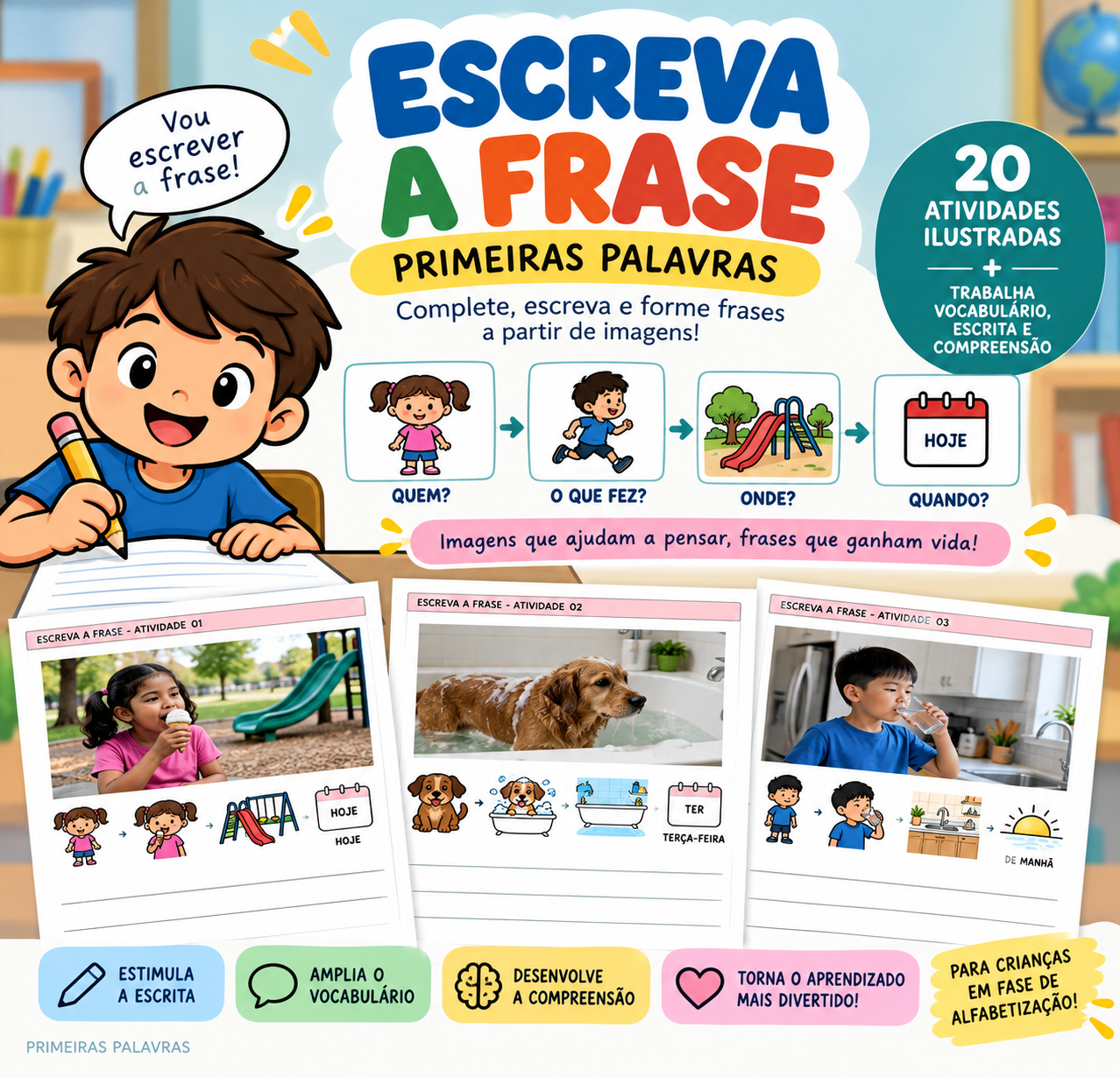 Capa de Produção de Frases com Apoio Visual